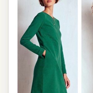 Boden Cornelia Ottoman Emerald Green Dress, 4L